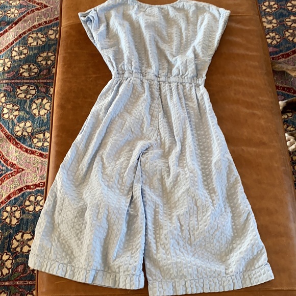 Stem seersucker jumpsuit zipper shoulder - Picture 6 of 6